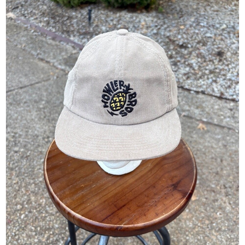 Howler Bros Pineapple Badge Wale Cord Beige Strapback Hat Adjustable NWT